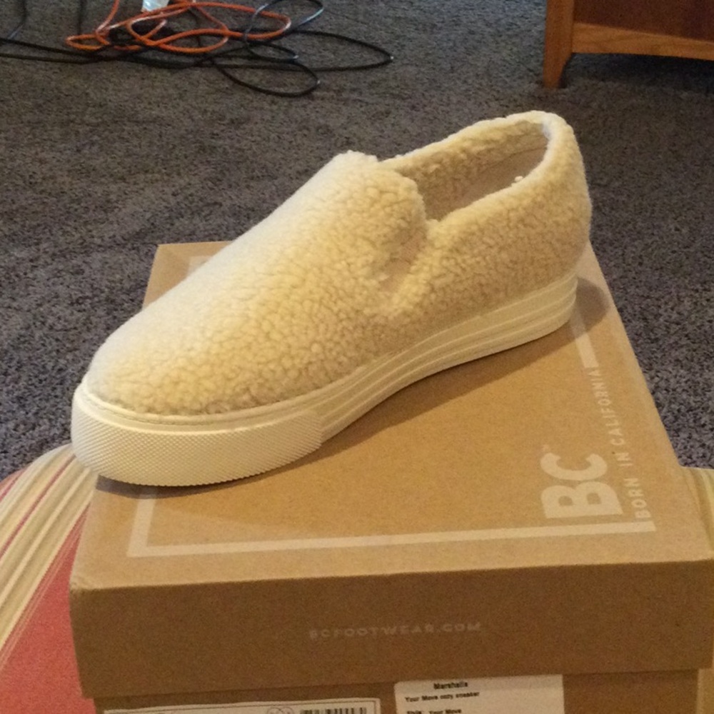 BC Footwear Cream Slip-On Sneakers, Nwt